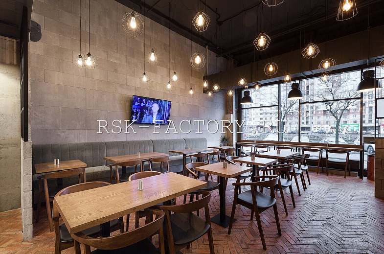 Столешницы для ресторана (дуб табак). Работы компании РСК Интерьер.