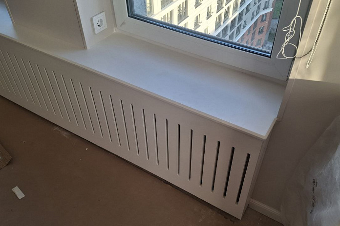 Экраны и подоконники из мдф в белой эмали (6). Работы компании РСК Интерьер.