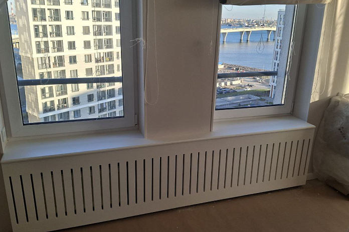 Экраны и подоконники из мдф в белой эмали (2). Работы компании РСК Интерьер.