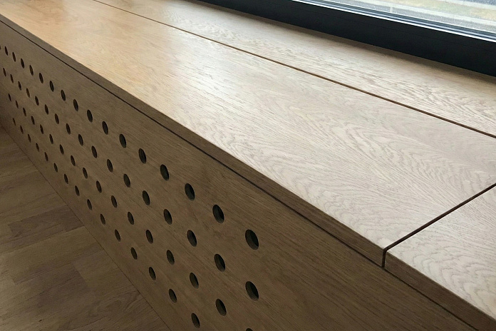 Деревянный подоконник с зоной хранения (3). Работы компании РСК Интерьер.