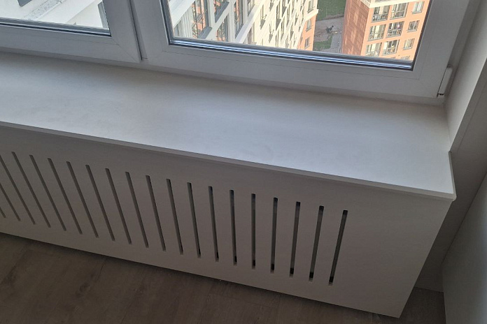 Экраны и подоконники из мдф в белой эмали (3). Работы компании РСК Интерьер.