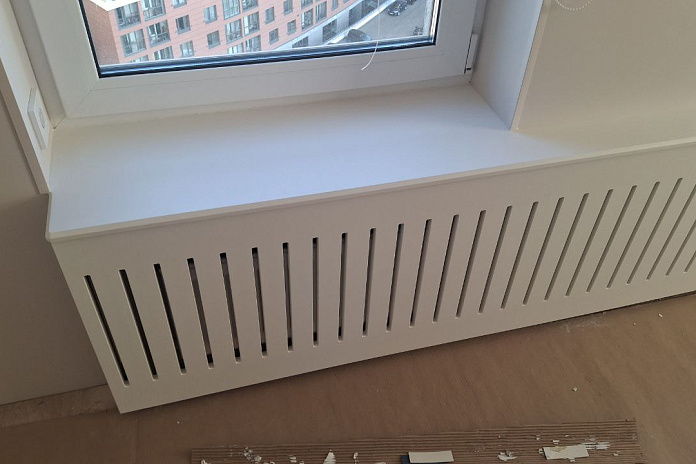 Экраны и подоконники из мдф в белой эмали (5). Работы компании РСК Интерьер.